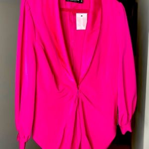 Pink satin blazer